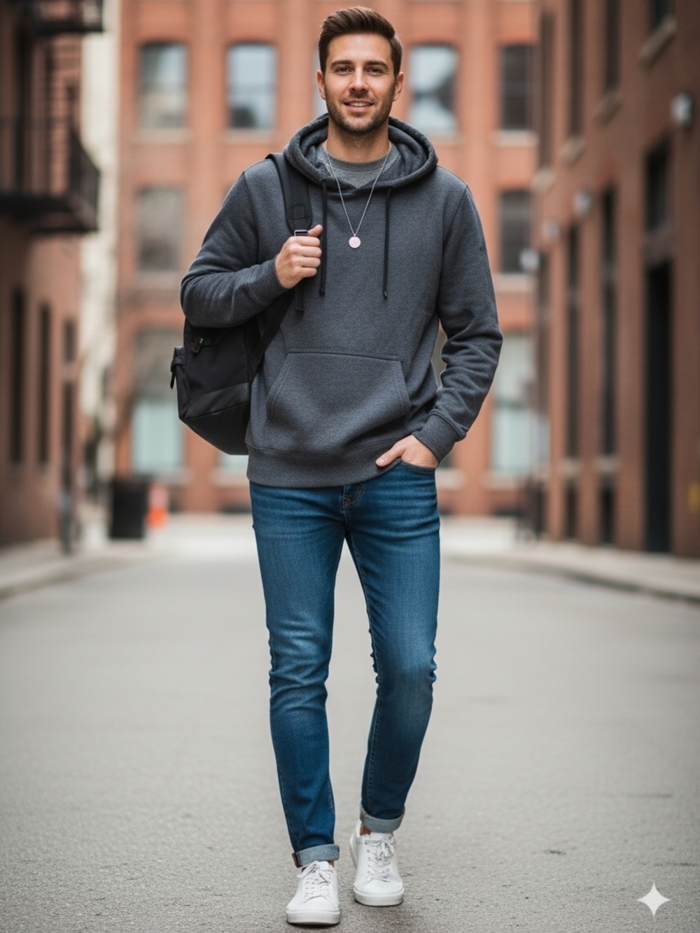 The North Face Heather Gray Hooded Pullover Sweatshirt